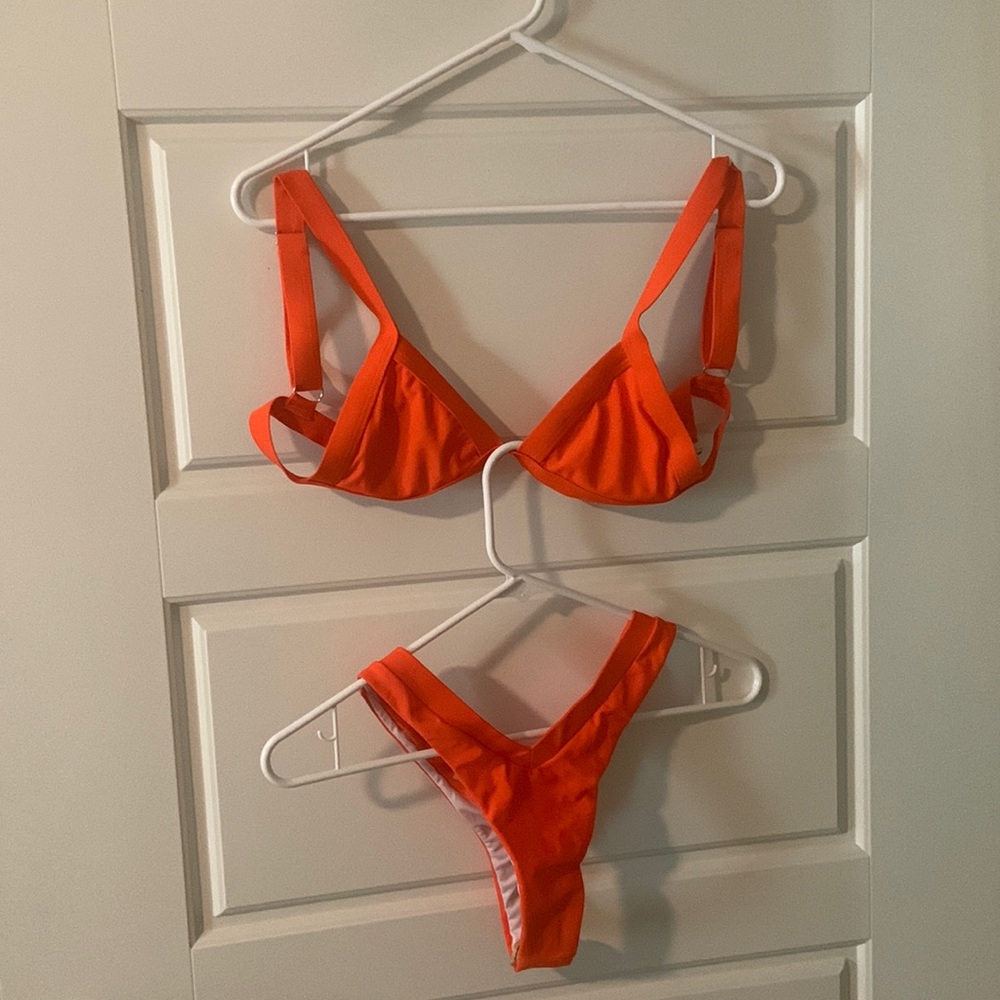 Bright Orange Bikini full set